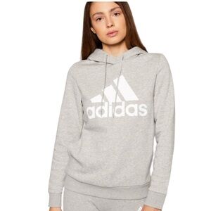 Adidas Women’s Gray Heather Logo Athleisure Hoodie Size 1X NEW‎